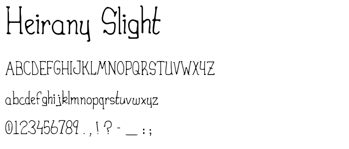 Heirany Slight font